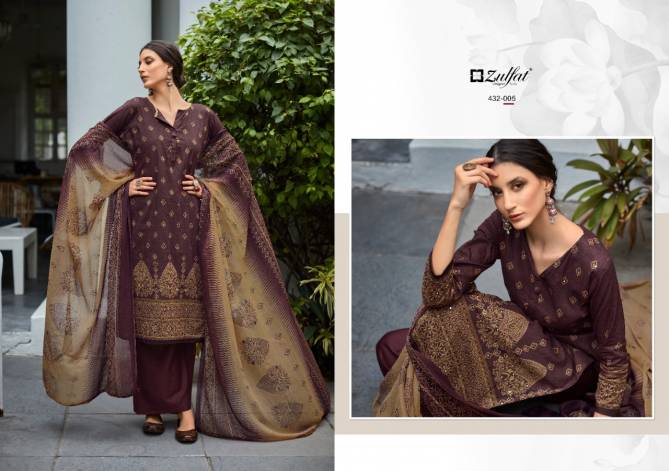 Zulfat Aaina Cotton Printed Fancy Designer Casual wear Dress Material Collection